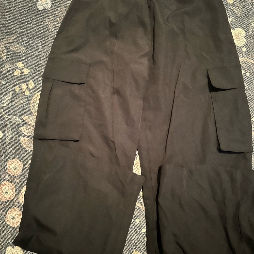 SHEIN Black Cargo Pants Straight Leg Utility